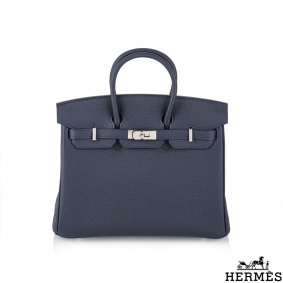 Herms Unworn 25cm Bleu Nuit Veau Togo Birkin Bag